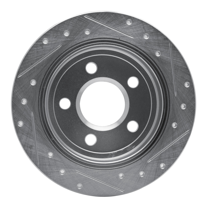 Buick Century Brake Rotor (1) - Rear Left - R1 Concepts - Drilled & Slotted - Silver - `97-`05